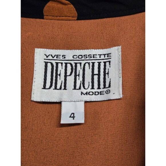 Vntg Yves Cossette Depeche Mode Skirt Set Size 4 Polka Dot Crepe Classic - Picture 6 of 6